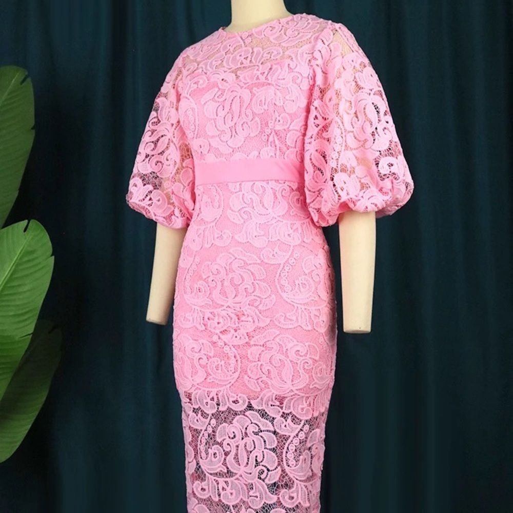 Pink Beautiful sexy lace dress - Picture 2 of 6